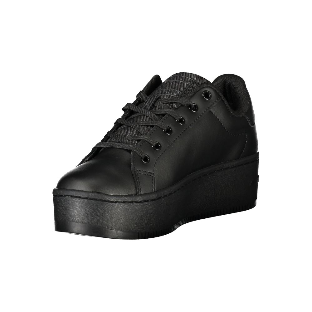 Tommy Hilfiger Women's Black Polyurethane Platform Sneakers