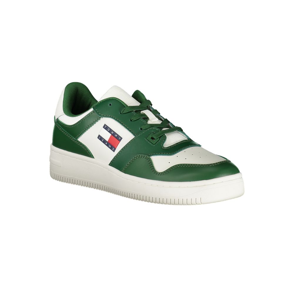 Tommy Hilfiger Men's Green Leather Sneakers