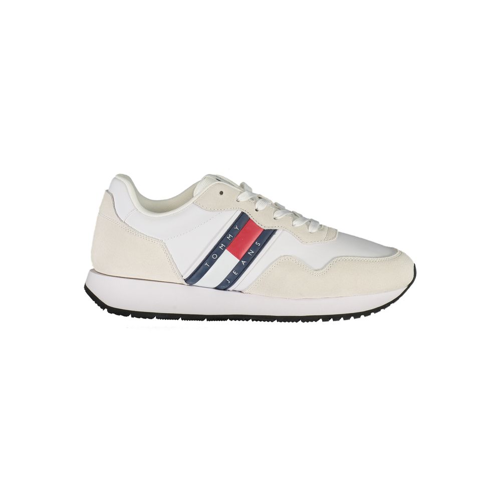 Tommy Hilfiger Men's White Leather Sneakers