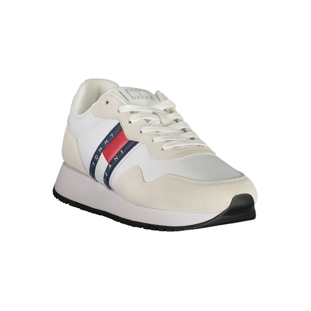 Tommy Hilfiger Men's White Leather Sneakers