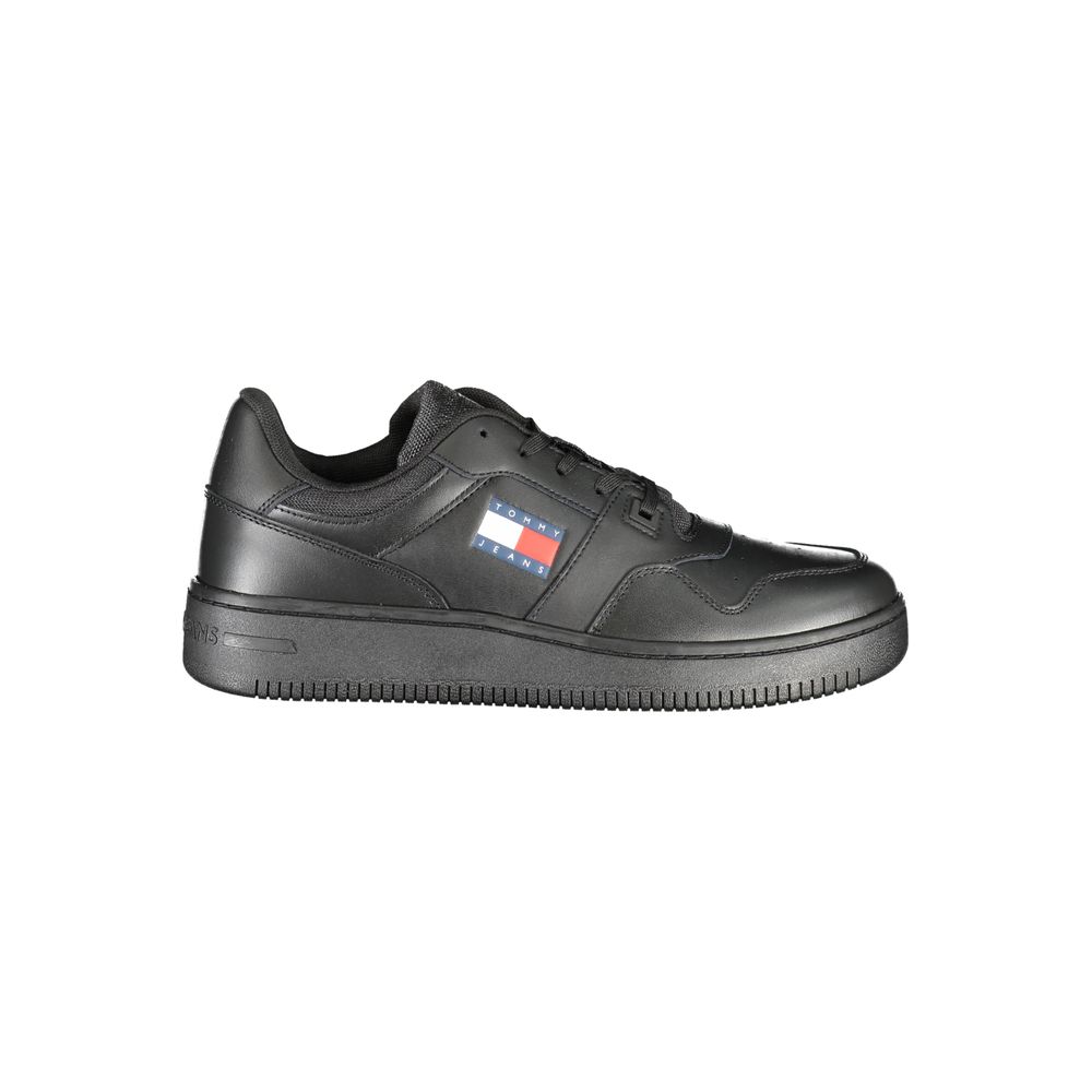 Tommy Hilfiger Men's Black Leather Sneakers
