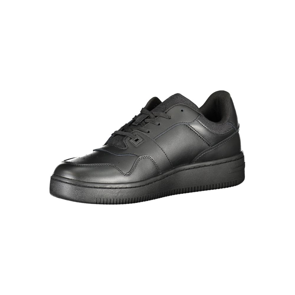 Tommy Hilfiger Men's Black Leather Sneakers