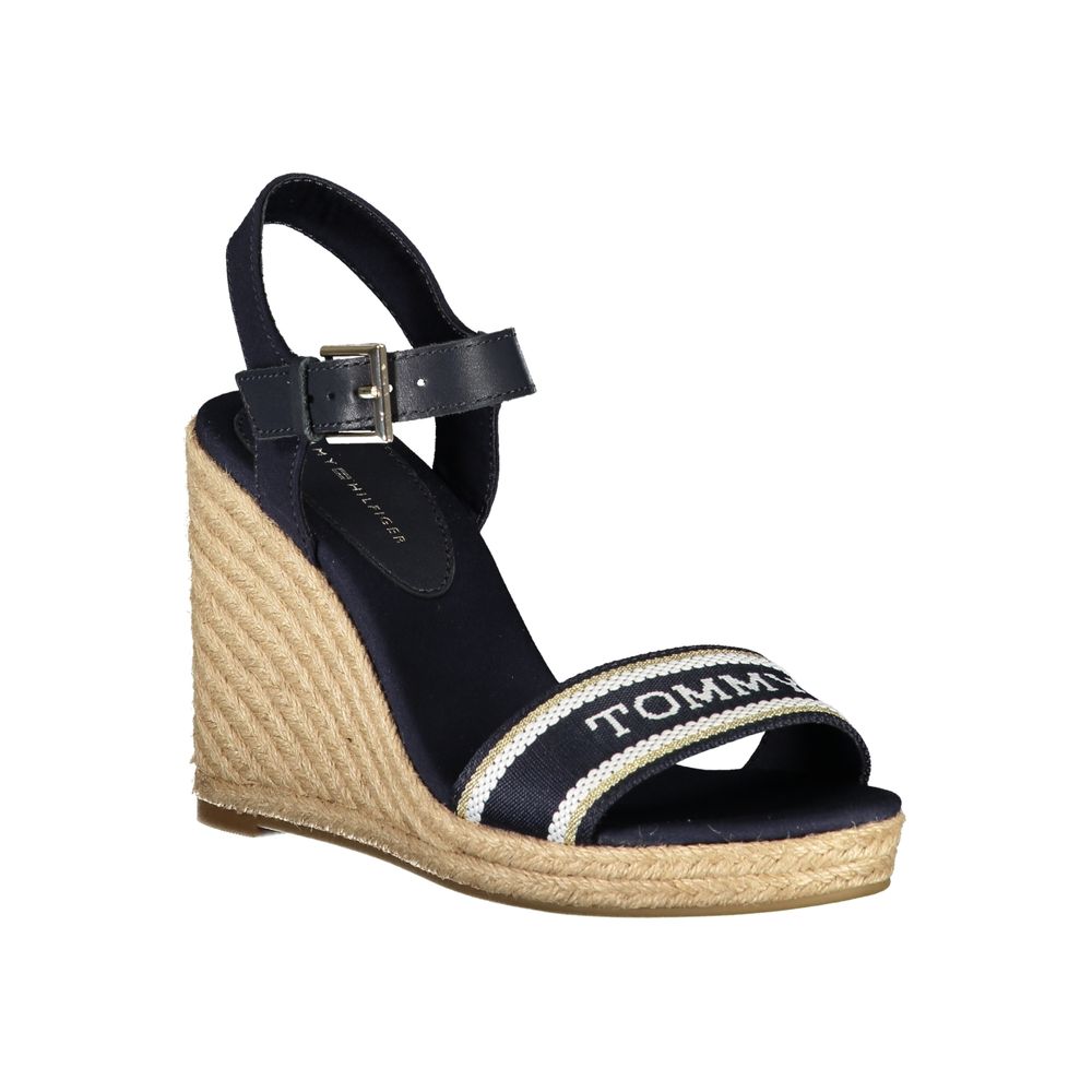 Tommy Hilfiger Women's Blue Leather Wedge Sandals - image 2