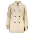 Tommy Hilfiger Long Sleeve Trench Women's Beige Cotton Trench Coat