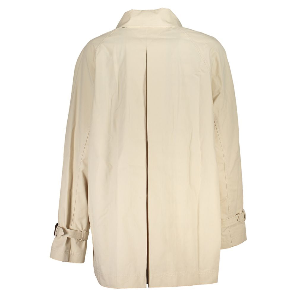 Tommy Hilfiger Long Sleeve Trench Women's Beige Cotton Trench Coat