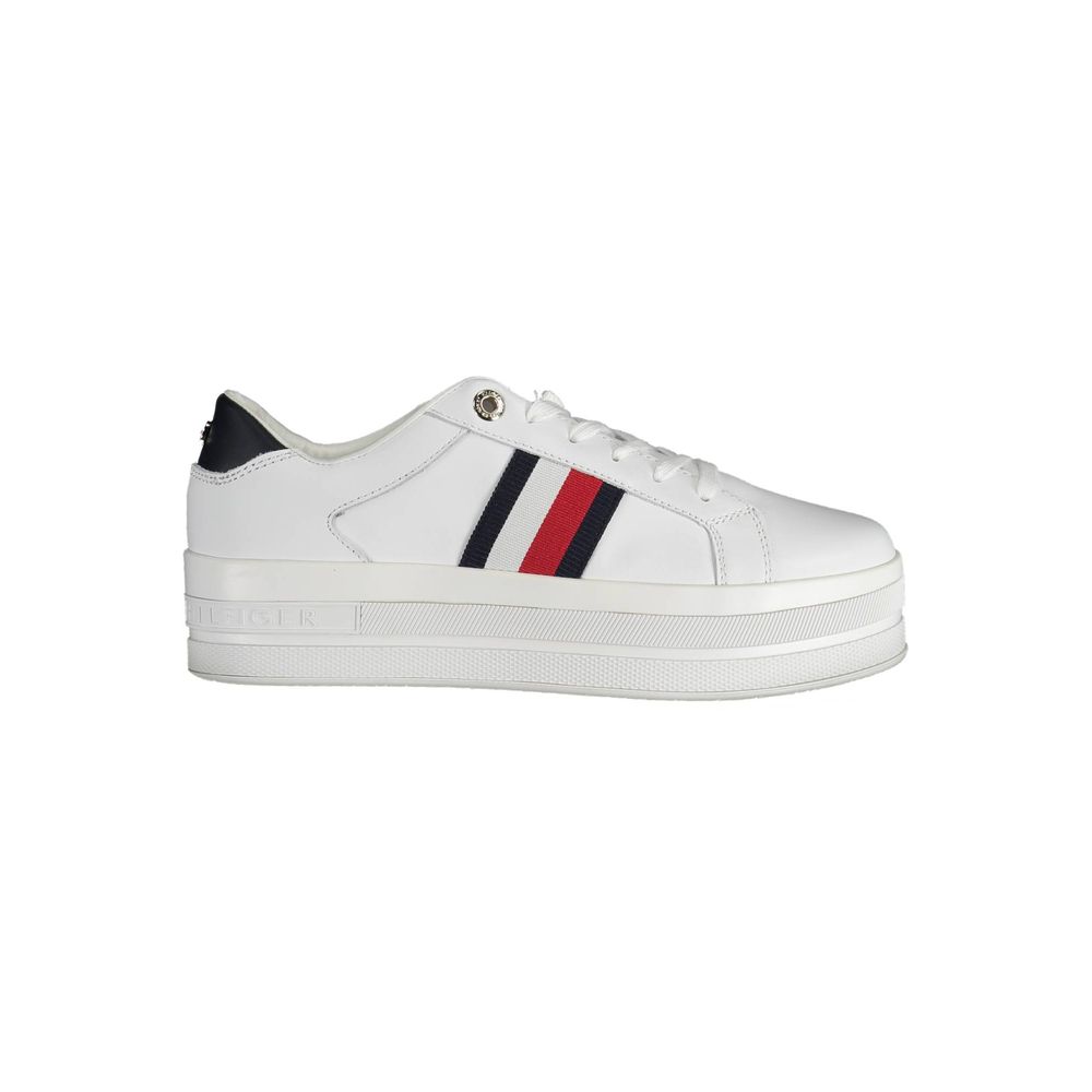 Tommy Hilfiger Women's White Polyurethane Platform Sneakers