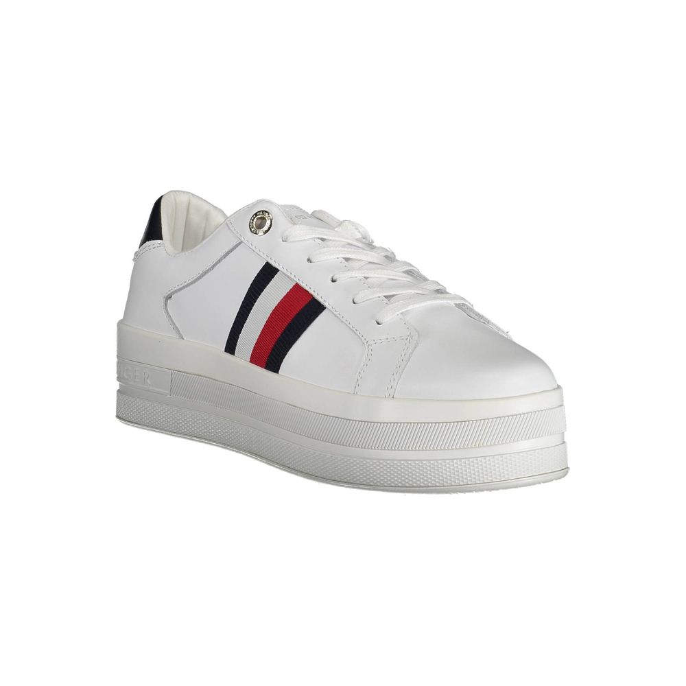 Tommy Hilfiger Women's White Polyurethane Platform Sneakers