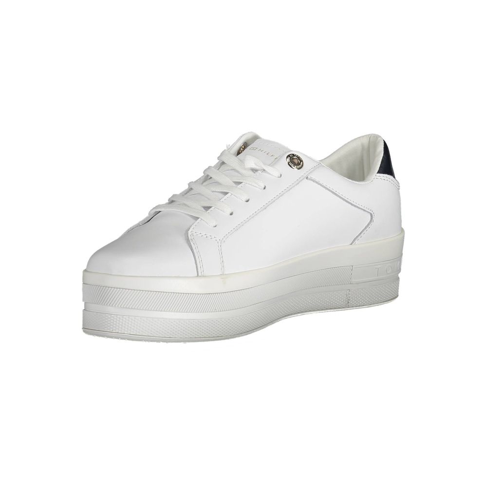 Tommy Hilfiger Women's White Polyurethane Platform Sneakers