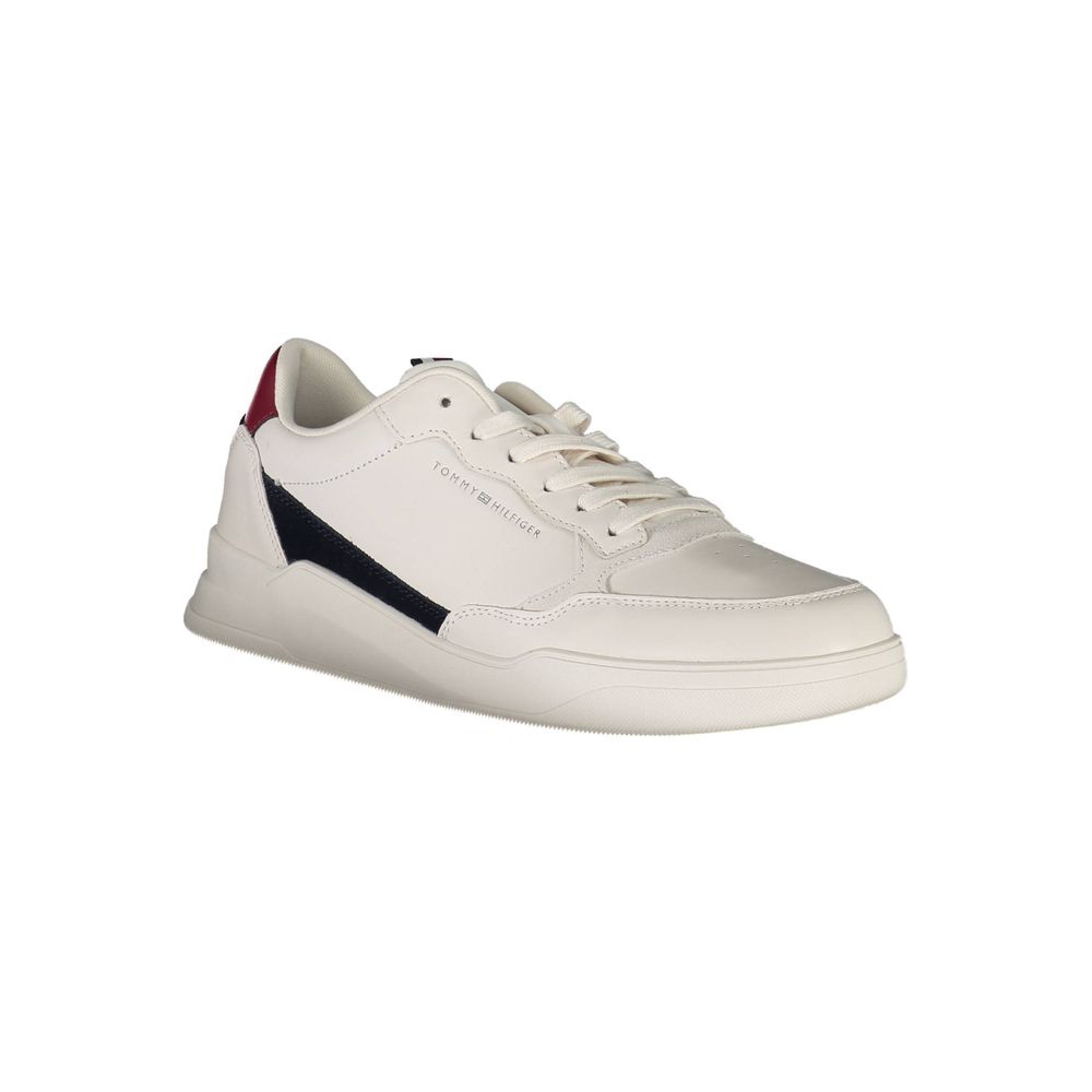 Tommy Hilfiger Men's White Leather Sneakers
