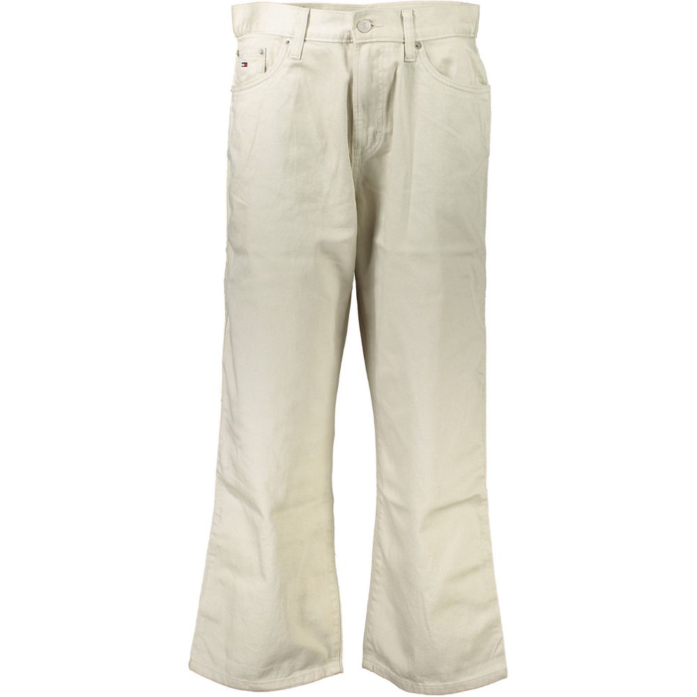Tommy Hilfiger Women's Beige Cotton Relaxed-Fit Jeans