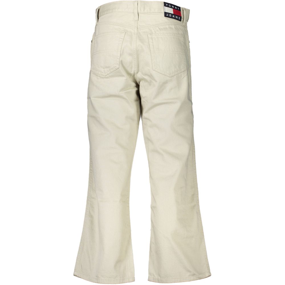 Tommy Hilfiger Women's Beige Cotton Relaxed-Fit Jeans
