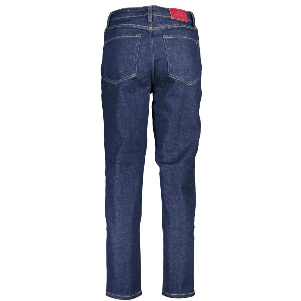 Tommy Hilfiger Women's Blue Cotton Tapered Jeans