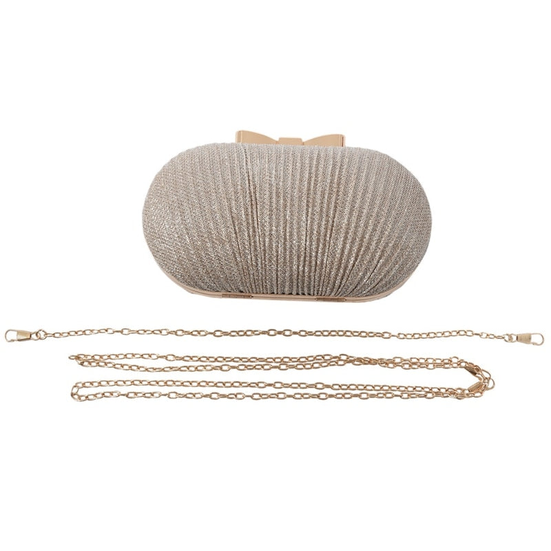 Golden Bow Evening Clutch Bag for Women