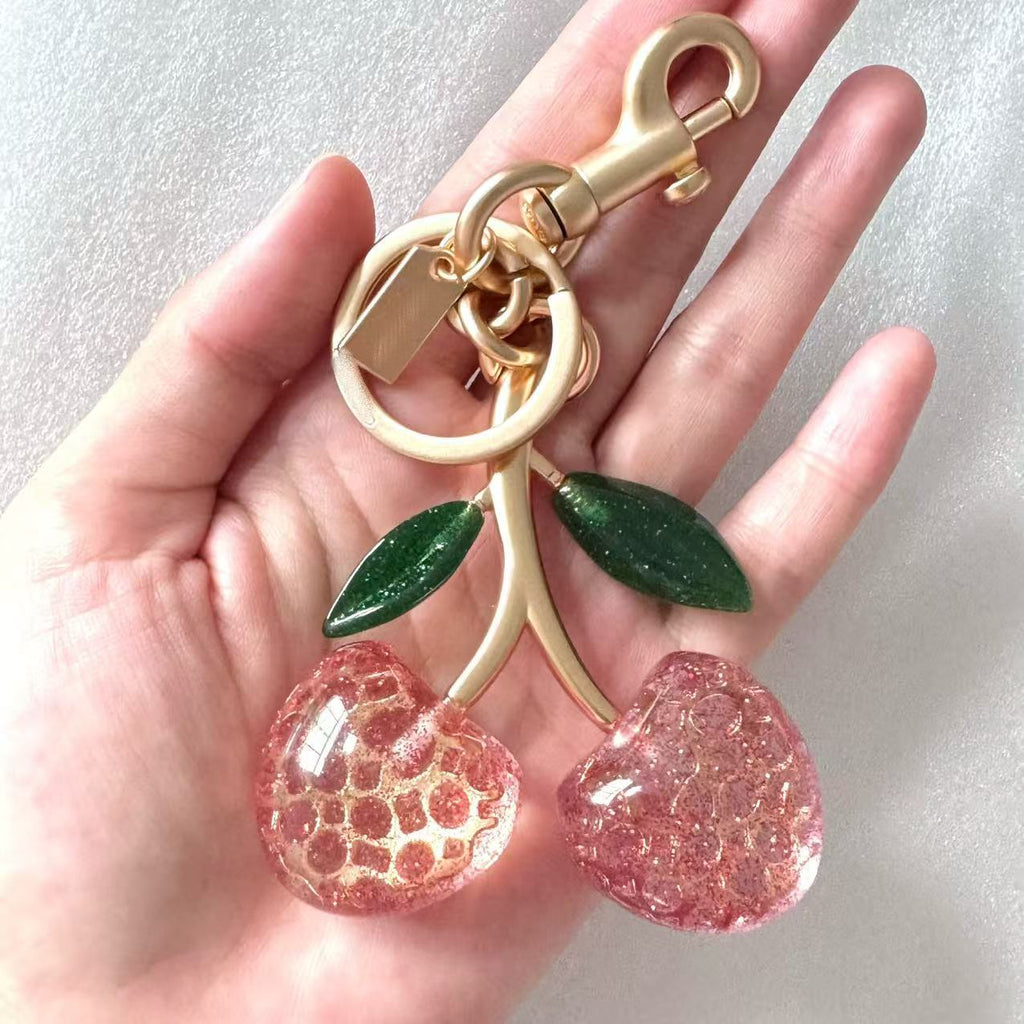 Crystal Cherry Keychain & Bag Charm for Women