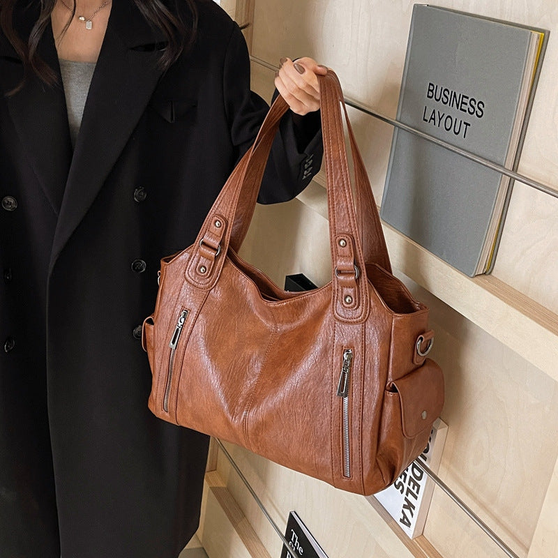 Elegant Soft Leather Tote Bag for Women