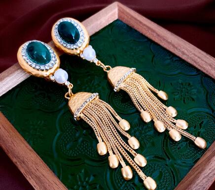 Luxury Pearl Tassel Drop Earrings for Women