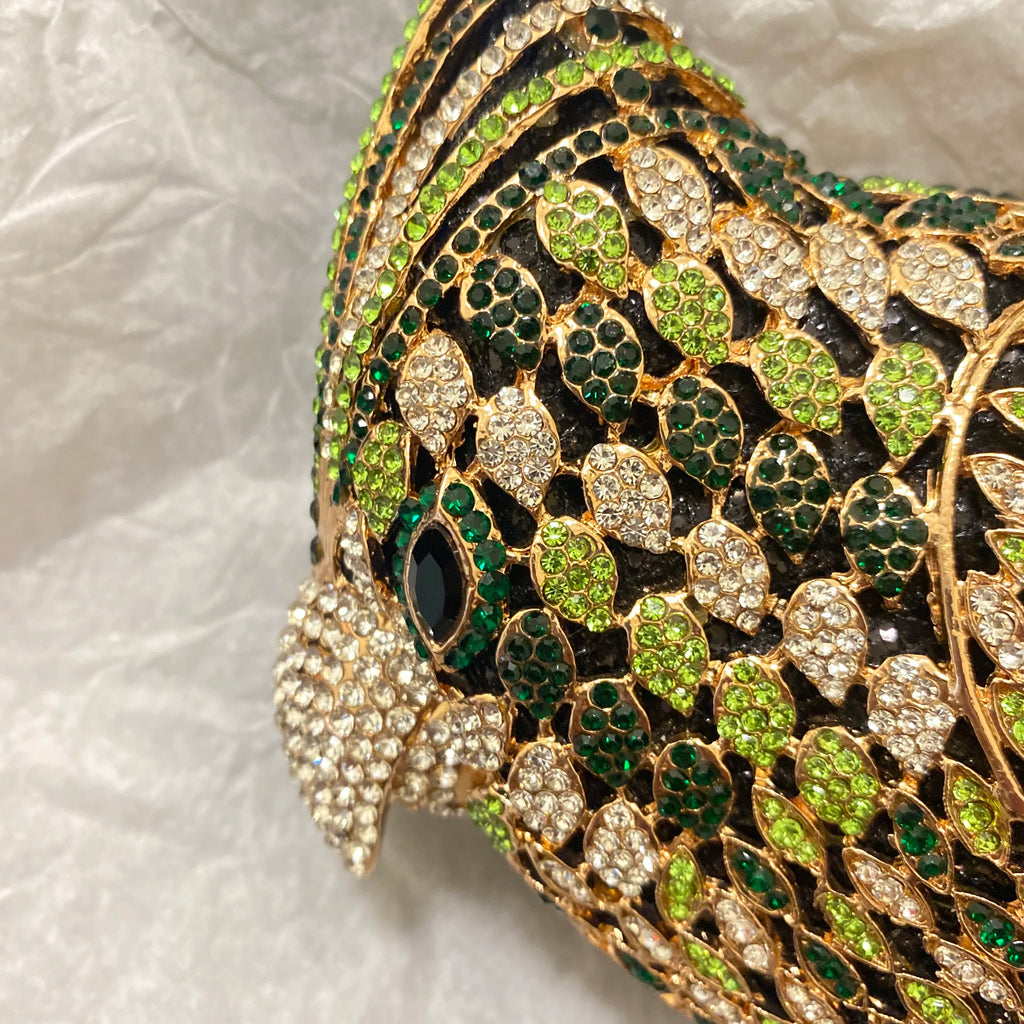 Luxury Crystal Bird Evening Clutch Bag