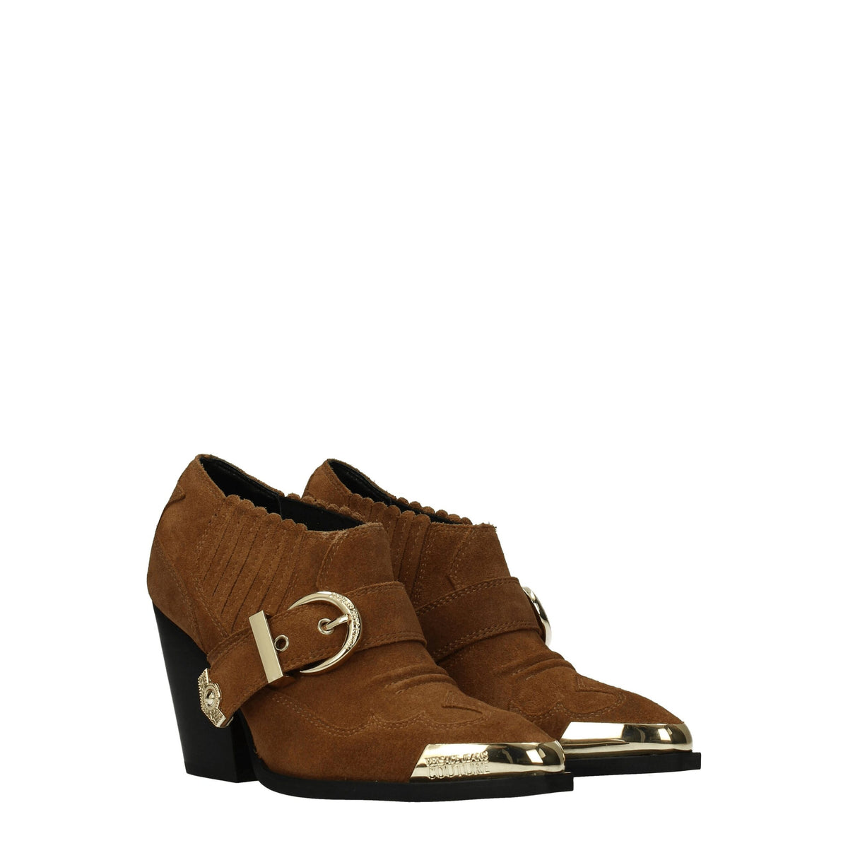 Versace Jeans Women's Brown Leather Ankle Boots