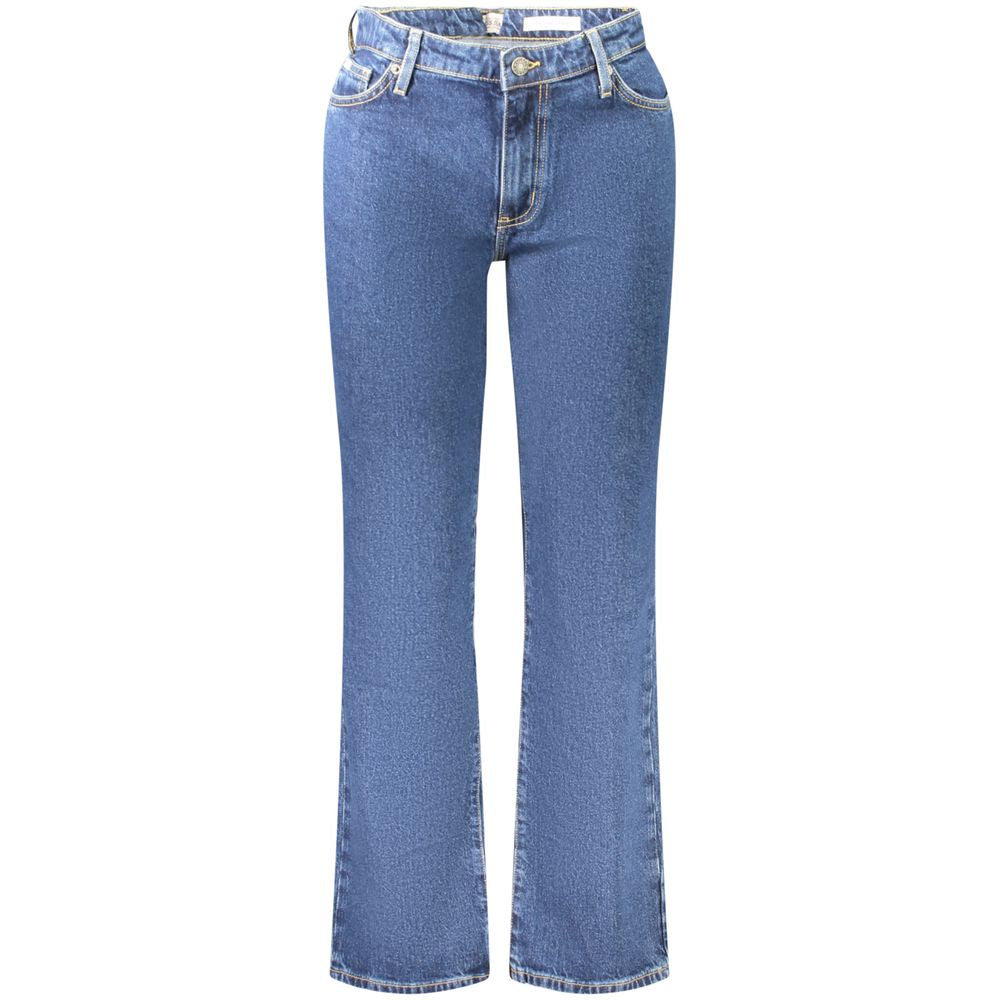 Guess Jeans G08 Mid-Rise Straight Women's Blue Cotton Straight-Leg Jeans