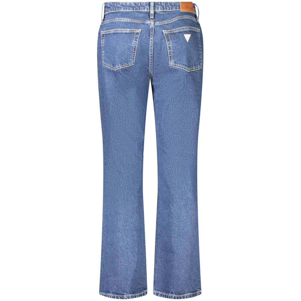 Guess Jeans G08 Mid-Rise Straight Women's Blue Cotton Straight-Leg Jeans