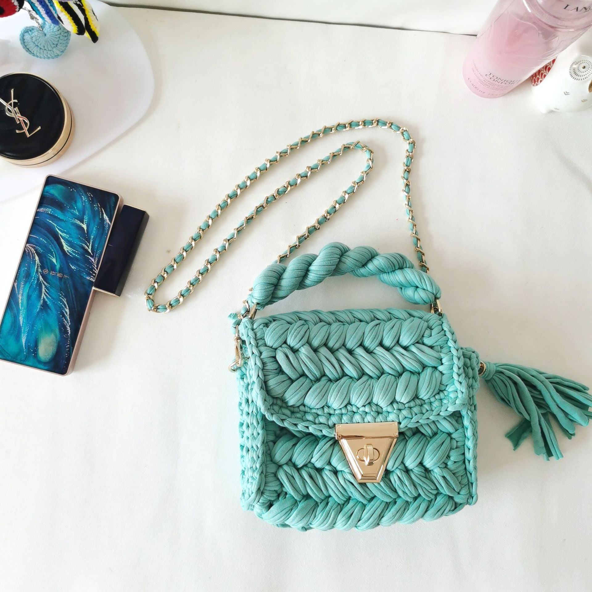 Colorful Hand-Woven Crossbody Bag for Women