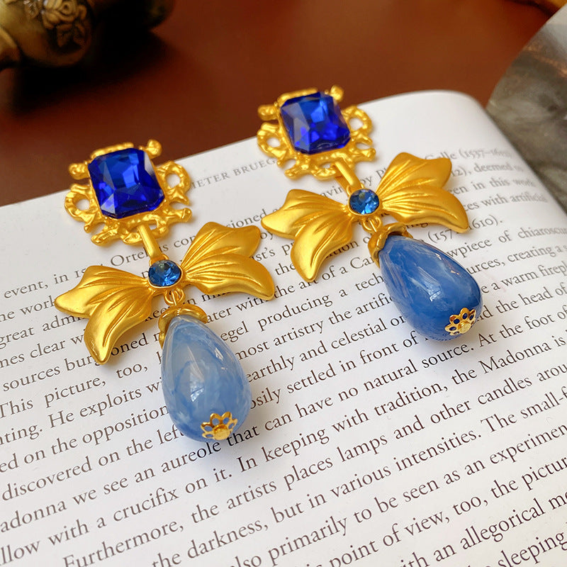 Luxury Bow Water Drop Earrings for Women