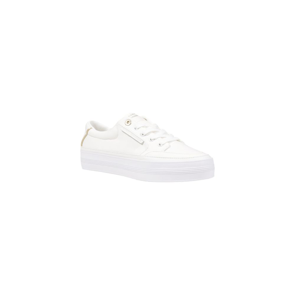 Tommy Hilfiger Women's Cream Cotton Low-Top Sneakers