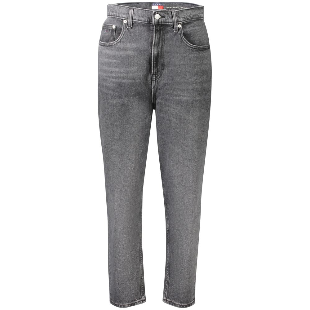 Tommy Hilfiger Women's Black Cotton Mom Jeans