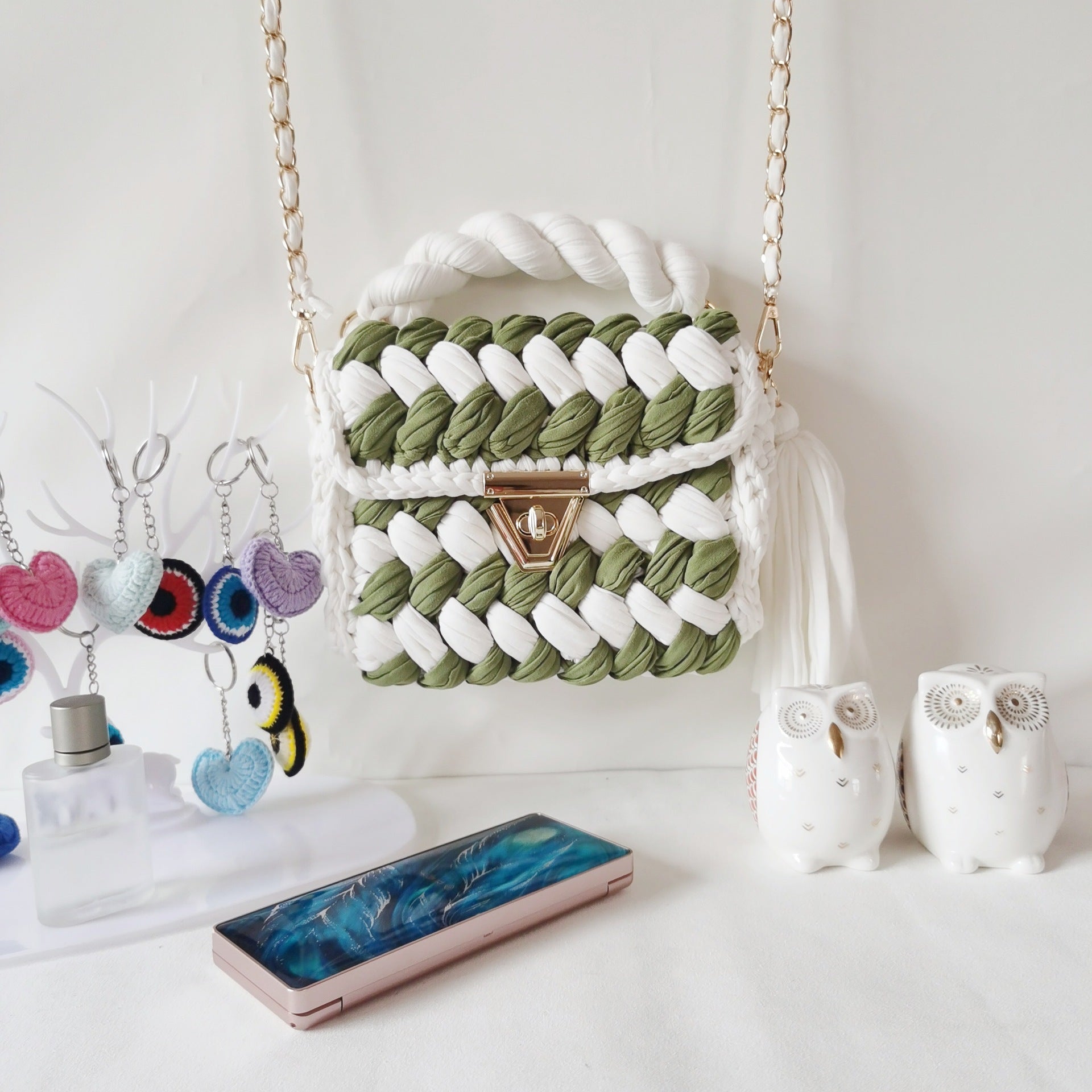 Colorful Hand-Woven Crossbody Bag for Women