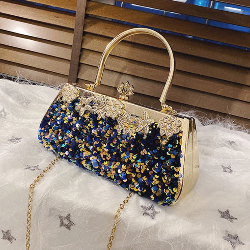 Luxury Sequin Crystal Evening Clutch Bag
