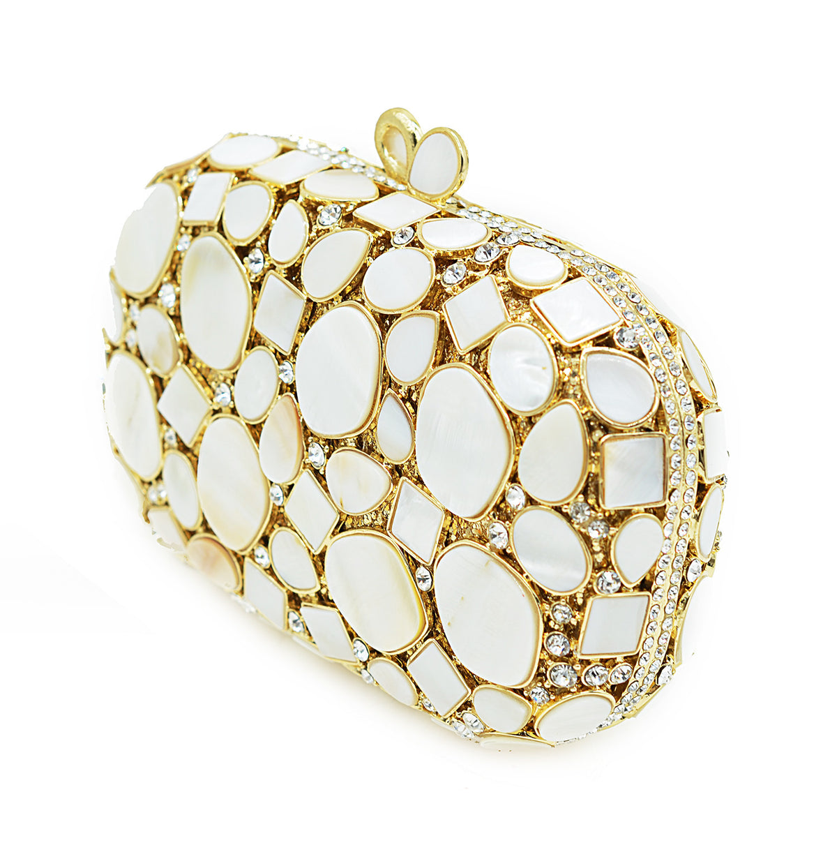 Luxury White Crystal Bridal Clutch Bag for Women