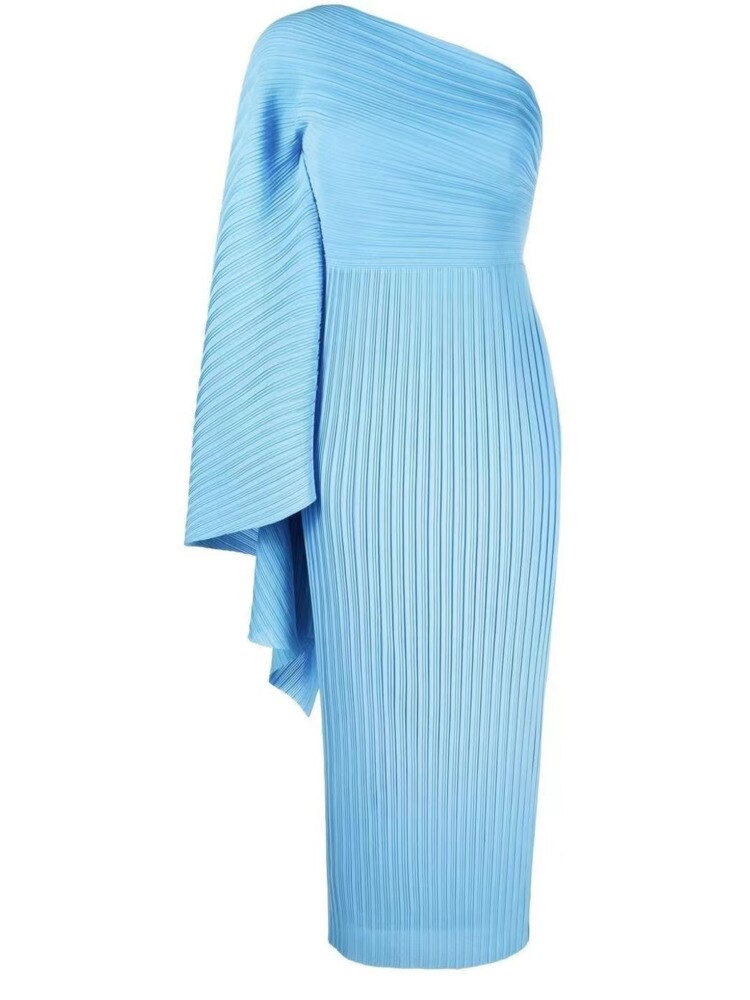Elegant One Shoulder Pleated Evening Dress