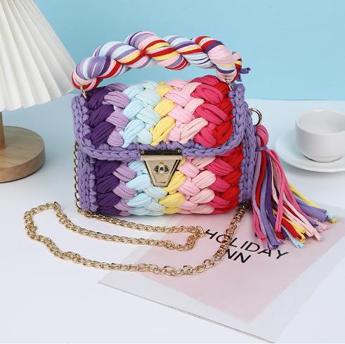 Colorful Hand-Woven Crossbody Bag for Women