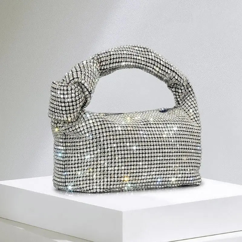 Luxury Crystal Knot Handle Evening Bag