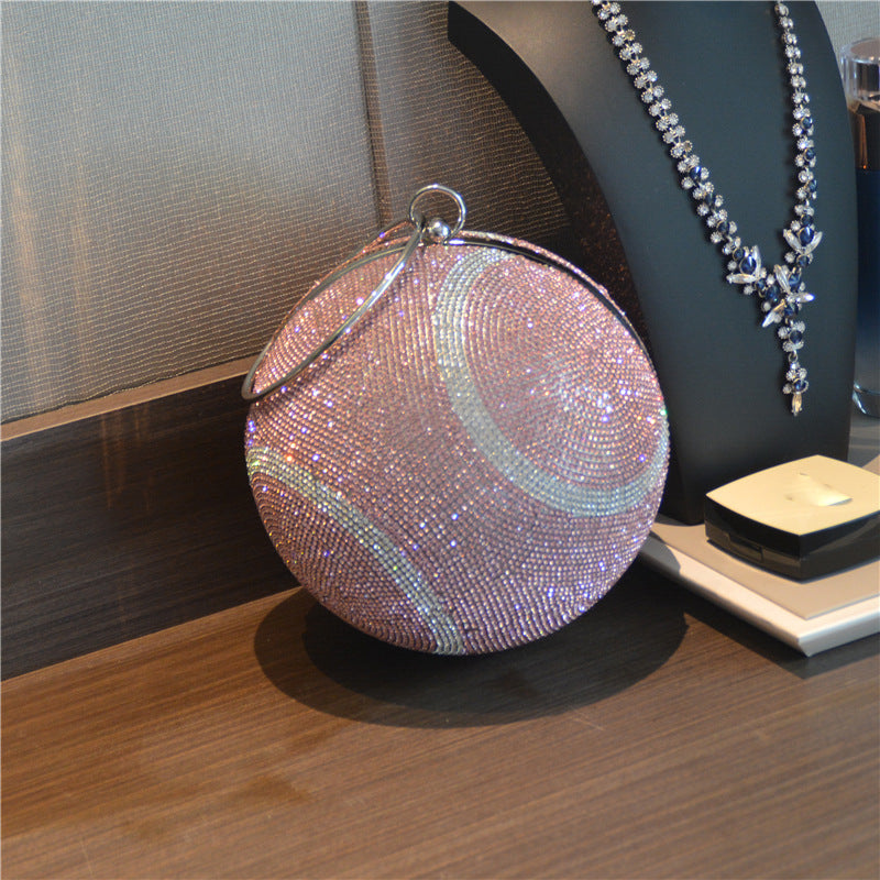 Luxury Rhinestone Round Clutch Bag