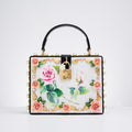 Luxury Floral Crystal Box Evening Handbag