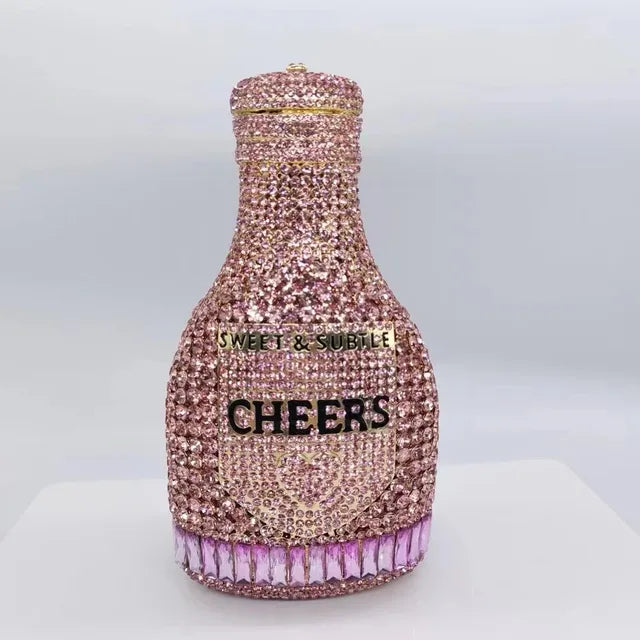 Luxury Crystal Bottle Clutch Bag for Women