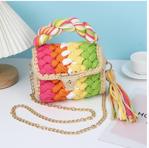 Colorful Hand-Woven Crossbody Bag for Women