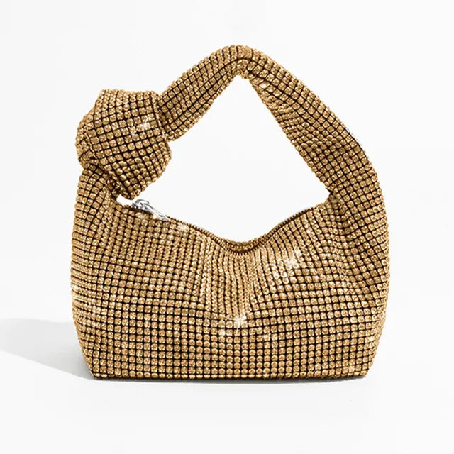 Luxury Crystal Knot Handle Evening Bag