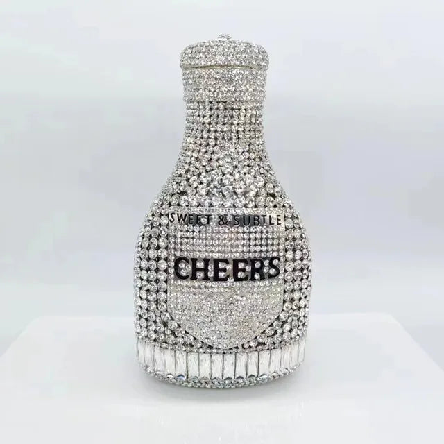 Luxury Crystal Bottle Clutch Bag for Women