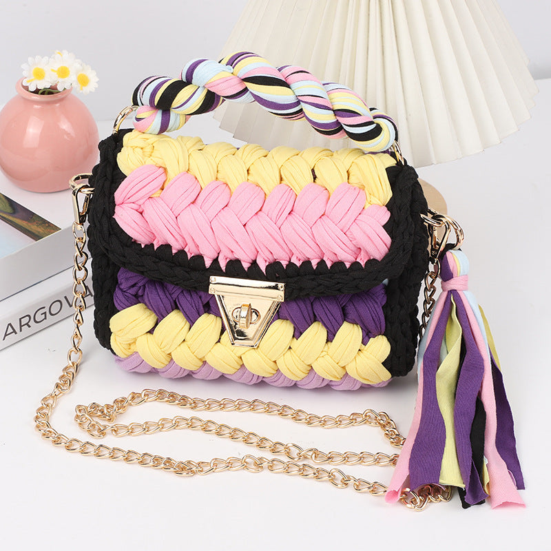 Colorful Hand-Woven Crossbody Bag for Women