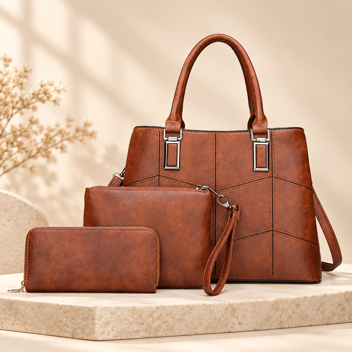 Luxury 3-Piece Women's Handbag Set