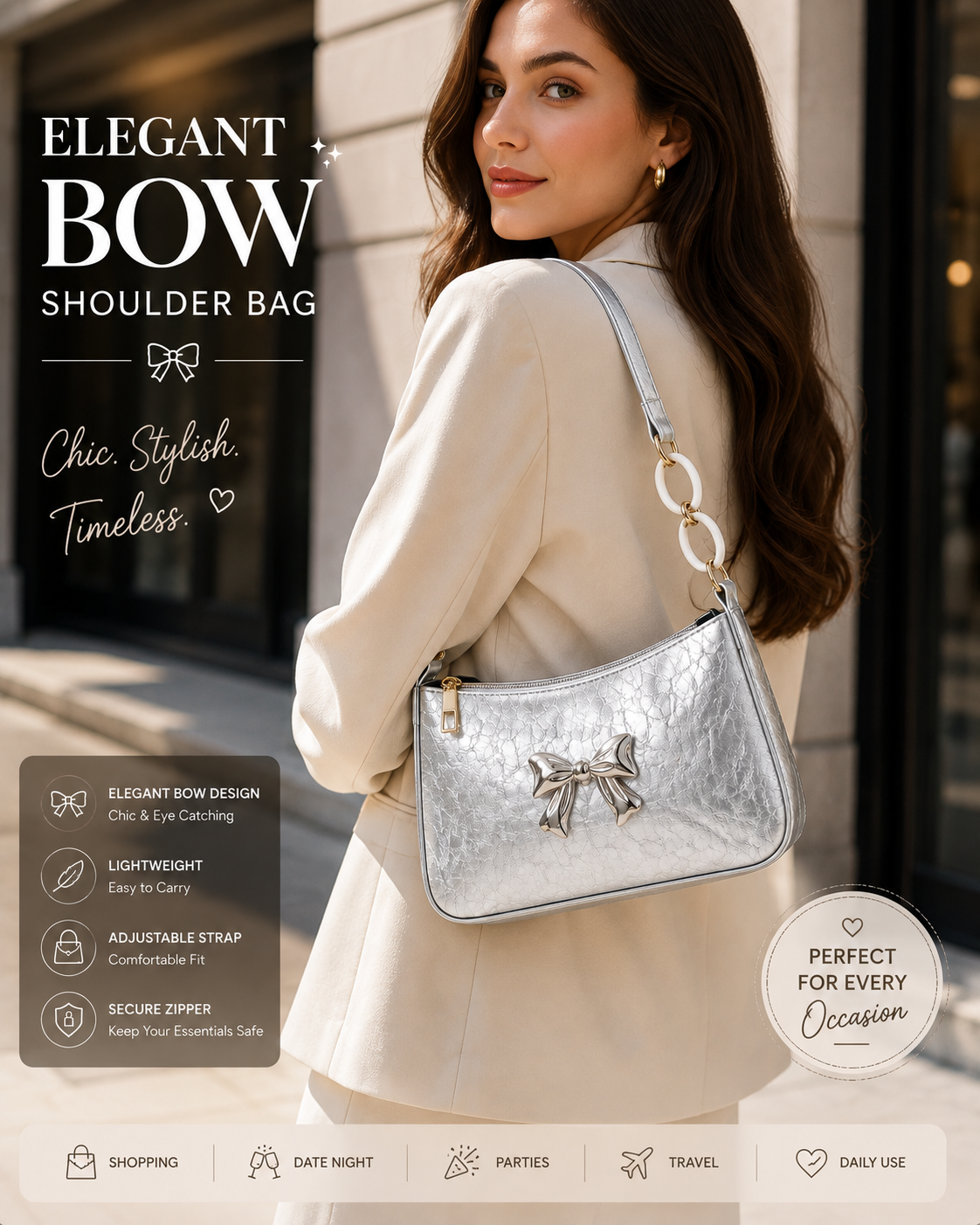 Elegant Bow Shoulder BagShoulder Bag
