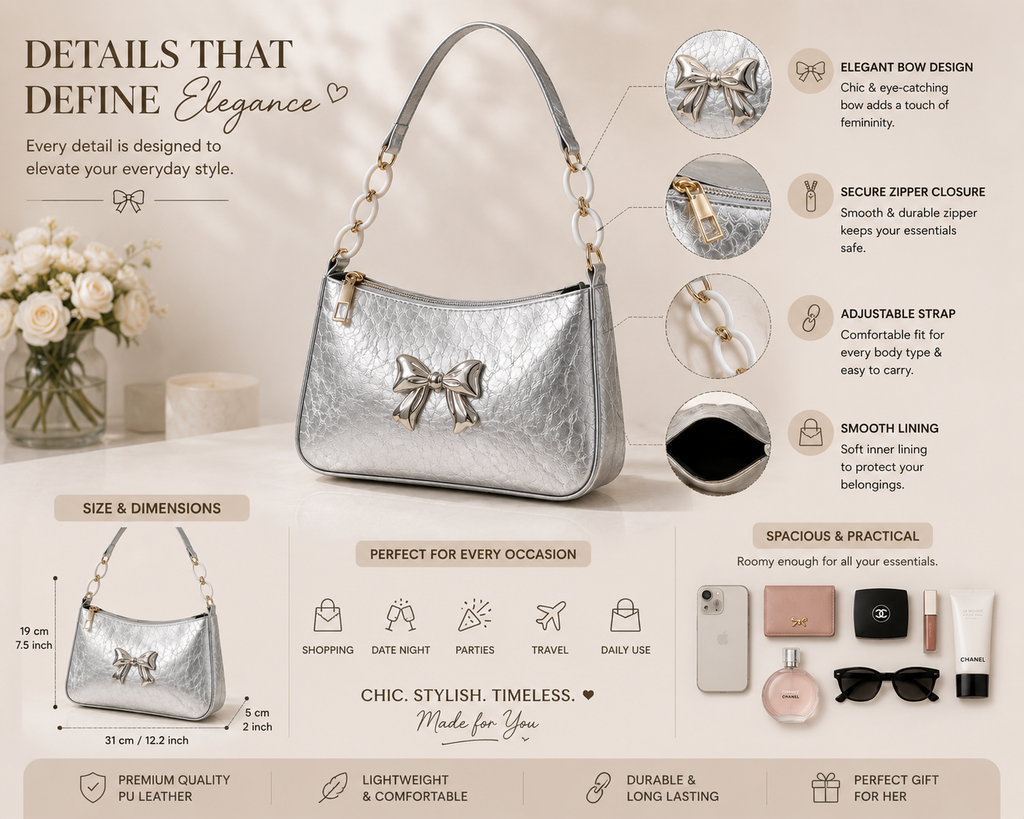 Elegant Bow Shoulder BagShoulder Bag