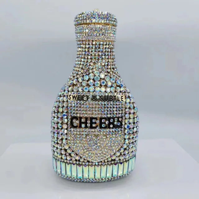 Luxury Crystal Bottle Clutch Bag for Women