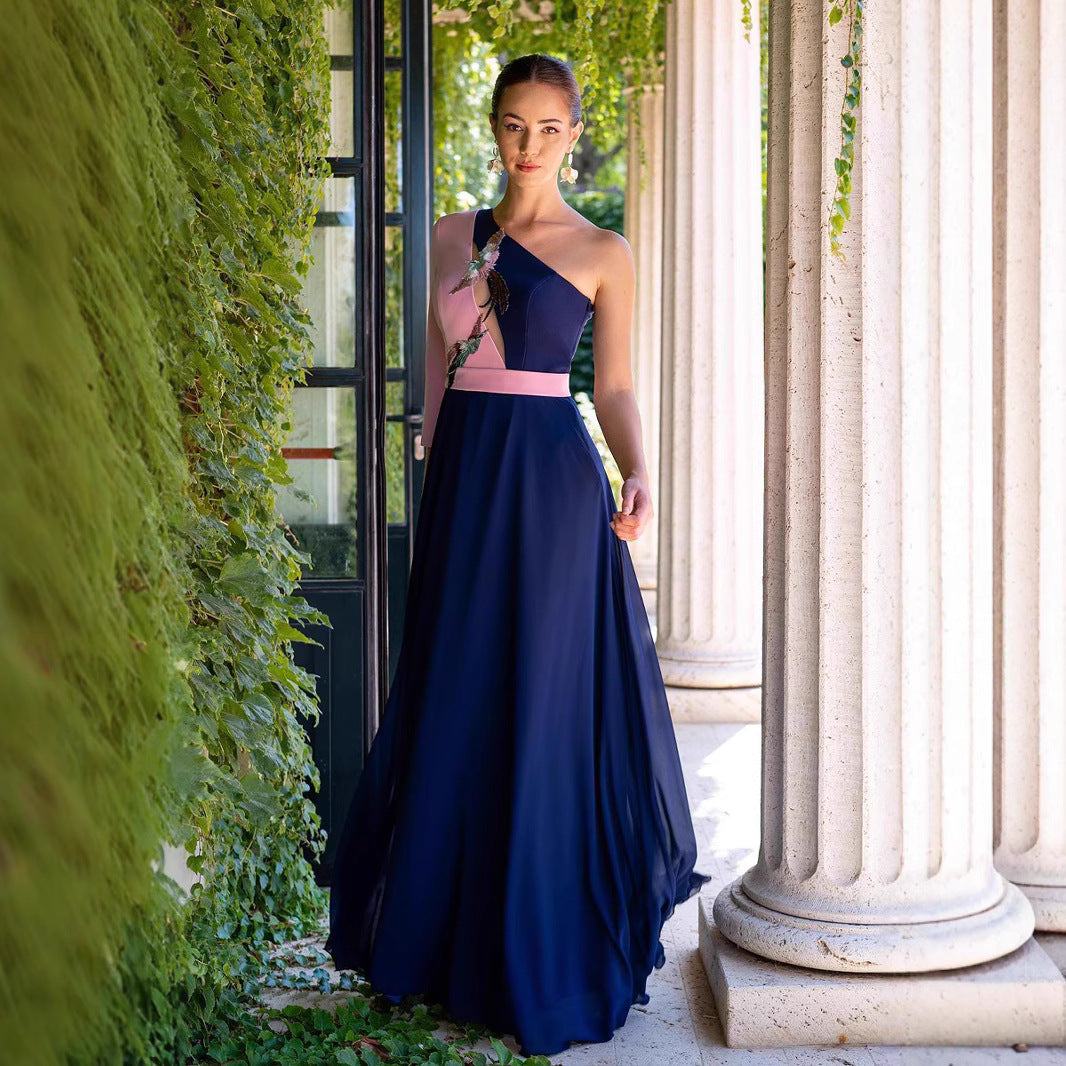 Elegant Navy Blue Evening Dress for Women