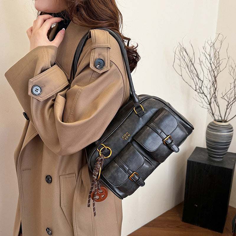 Vintage Retro Boston Shoulder Bag for Women