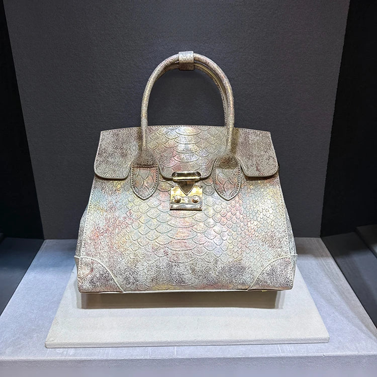 Luxury Snake Print Large Capacity Handbag for Women