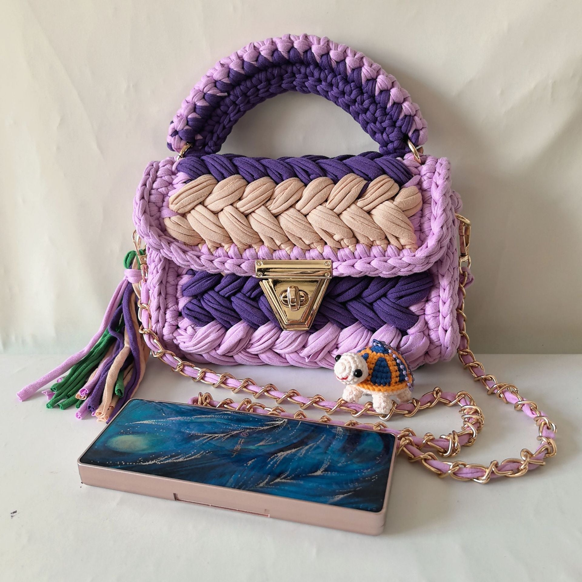 Colorful Hand-Woven Crossbody Bag for Women