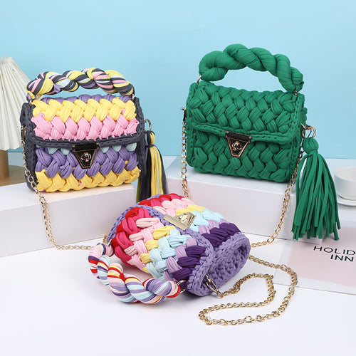 Colorful Hand-Woven Crossbody Bag for Women